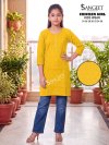 Chicken Girl By Sangeet Kids Rayon Chikan Schiffli Kurti 